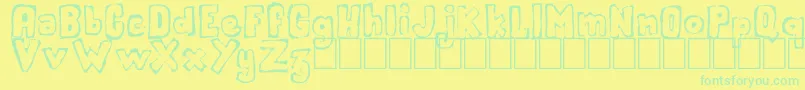 Handout Font – Green Fonts on Yellow Background