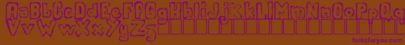 Handout Font – Purple Fonts on Brown Background