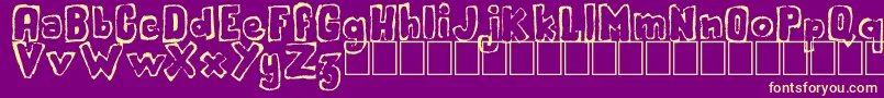 Handout Font – Yellow Fonts on Purple Background