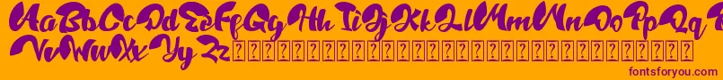 HANDPICK Font – Purple Fonts on Orange Background