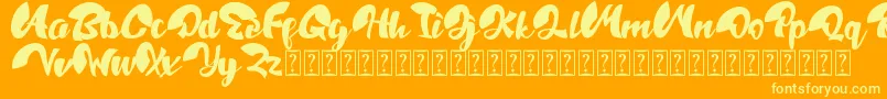 HANDPICK Font – Yellow Fonts on Orange Background