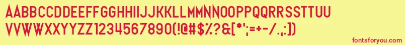 Hands Oversaturation Font – Red Fonts on Yellow Background
