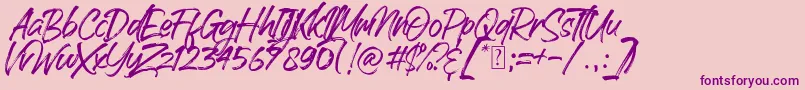 Handscript Font – Purple Fonts on Pink Background