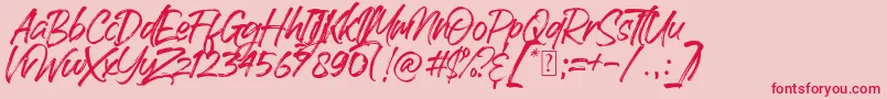 Handscript Font – Red Fonts on Pink Background