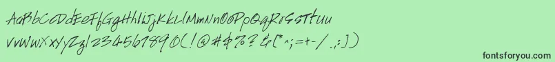 Fonte Handscript – fontes pretas em um fundo verde