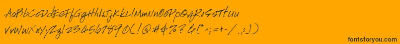 フォントHandscript – 黒い文字のオレンジの背景