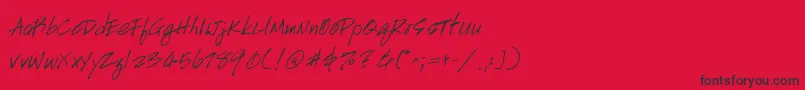 Handscript Font – Black Fonts on Red Background