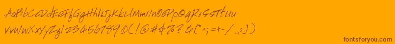 Fonte Handscript – fontes marrons em um fundo laranja