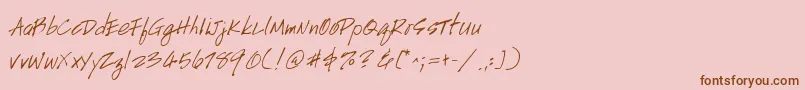 fuente Handscript – Fuentes Marrones Sobre Fondo Rosa