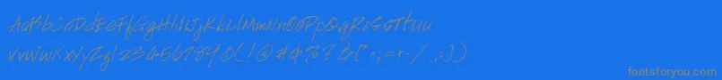 Fonte Handscript – fontes cinzas em um fundo azul