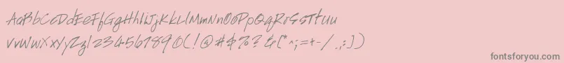 フォントHandscript – ピンクの背景に灰色の文字