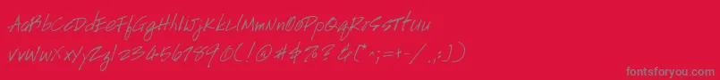 fuente Handscript – Fuentes Grises Sobre Fondo Rojo