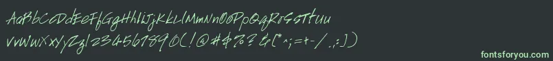 Fonte Handscript – fontes verdes em um fundo preto