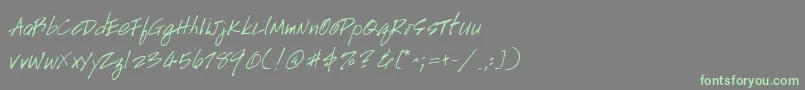 フォントHandscript – 灰色の背景に緑のフォント