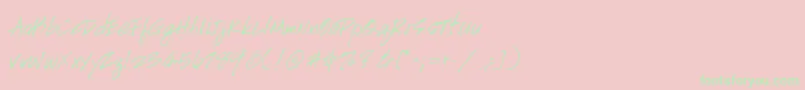 Handscript-Schriftart – Grüne Schriften auf rosa Hintergrund