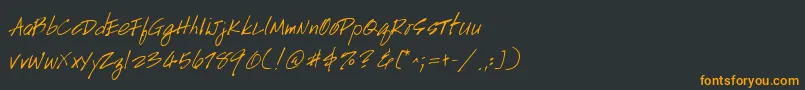 fuente Handscript – Fuentes Naranjas Sobre Fondo Negro