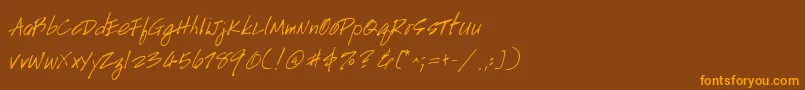 fuente Handscript – Fuentes Naranjas Sobre Fondo Marrón