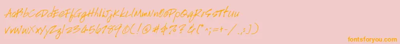 fuente Handscript – Fuentes Naranjas Sobre Fondo Rosa