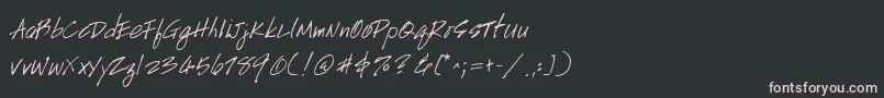 Fonte Handscript – fontes rosa em um fundo preto