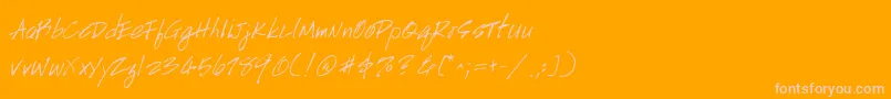 フォントHandscript – オレンジの背景にピンクのフォント