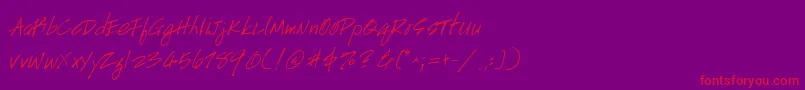 Handscript Font – Red Fonts on Purple Background