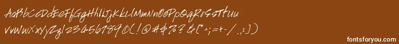 Шрифт Handscript – белые шрифты на коричневом фоне