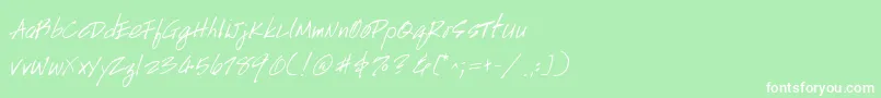 fuente Handscript – Fuentes Blancas Sobre Fondo Verde