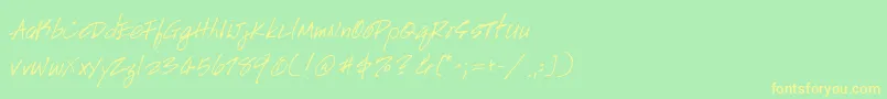 Handscript Font – Yellow Fonts on Green Background