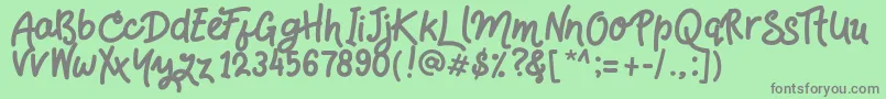 Handsdown Font – Gray Fonts on Green Background