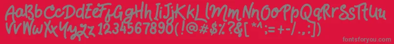 Handsdown Font – Gray Fonts on Red Background