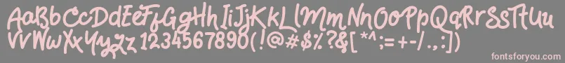 Handsdown Font – Pink Fonts on Gray Background