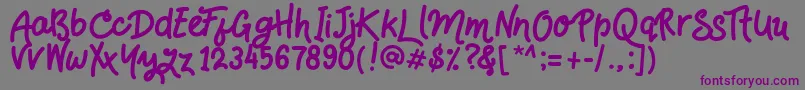 Шрифт Handsdown – фиолетовые шрифты на сером фоне