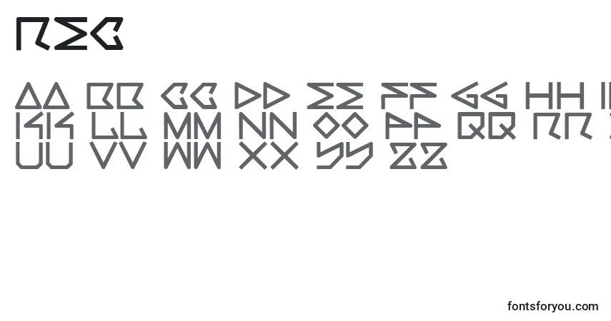 Шрифт Rec – алфавит, цифры, специальные символы