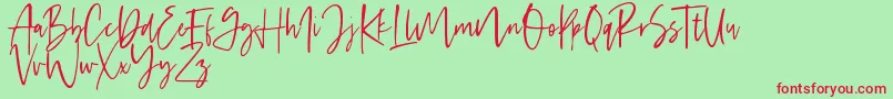 Handsel Font – Red Fonts on Green Background