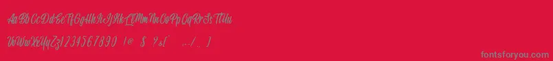 Handsome Boss   Personal Use Font – Gray Fonts on Red Background