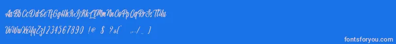 Handsome Boss   Personal Use Font – Pink Fonts on Blue Background