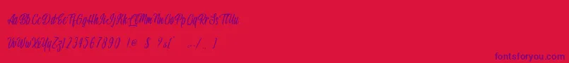 Handsome Boss   Personal Use Font – Purple Fonts on Red Background