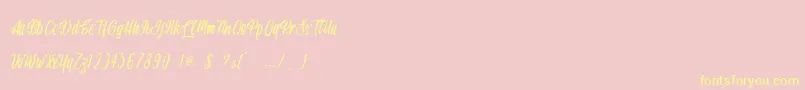 Handsome Boss   Personal Use Font – Yellow Fonts on Pink Background