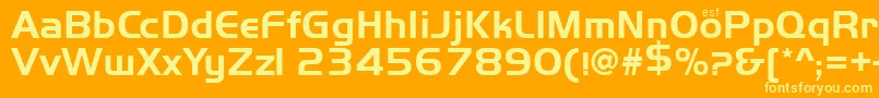 Handsome-fontti – keltaiset fontit oranssilla taustalla