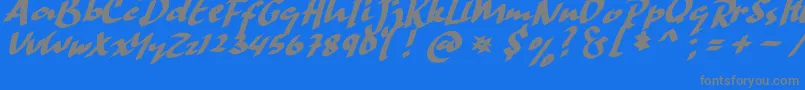 Weitere Informationen zur HandStrike-Schriftart HandStrike-Schriftart – Graue Schriften auf blauem Hintergrund