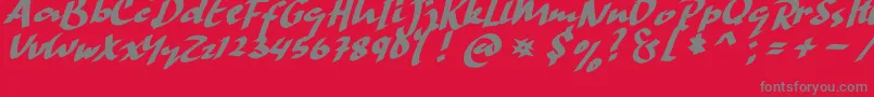 HandStrike Font – Gray Fonts on Red Background