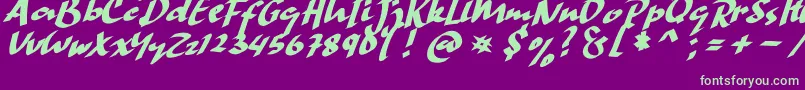 HandStrike Font – Green Fonts on Purple Background