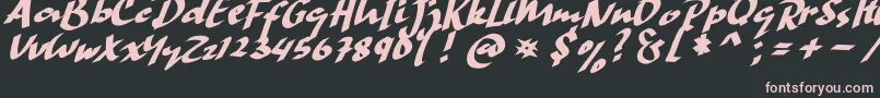 HandStrike Font – Pink Fonts on Black Background