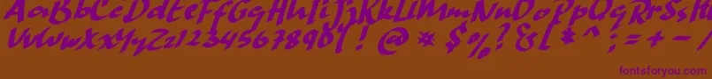 HandStrike Font – Purple Fonts on Brown Background