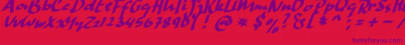 Więcej informacji o czcionce HandStrike Czcionka HandStrike – fioletowe czcionki na czerwonym tle
