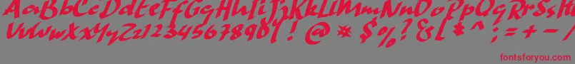 HandStrike Font – Red Fonts on Gray Background