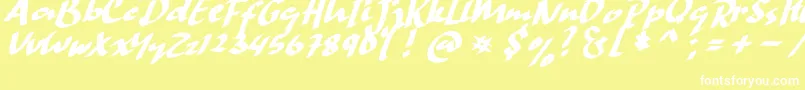 HandStrike Font – White Fonts on Yellow Background