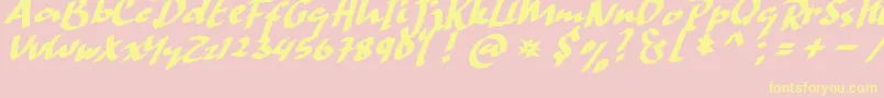 HandStrike Font – Yellow Fonts on Pink Background