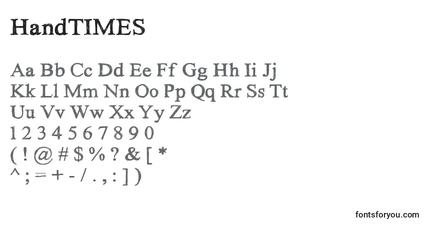A fonte HandTIMES (128964) – alfabeto, números, caracteres especiais