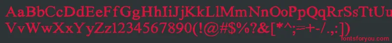 HandTIMES Font – Red Fonts on Black Background